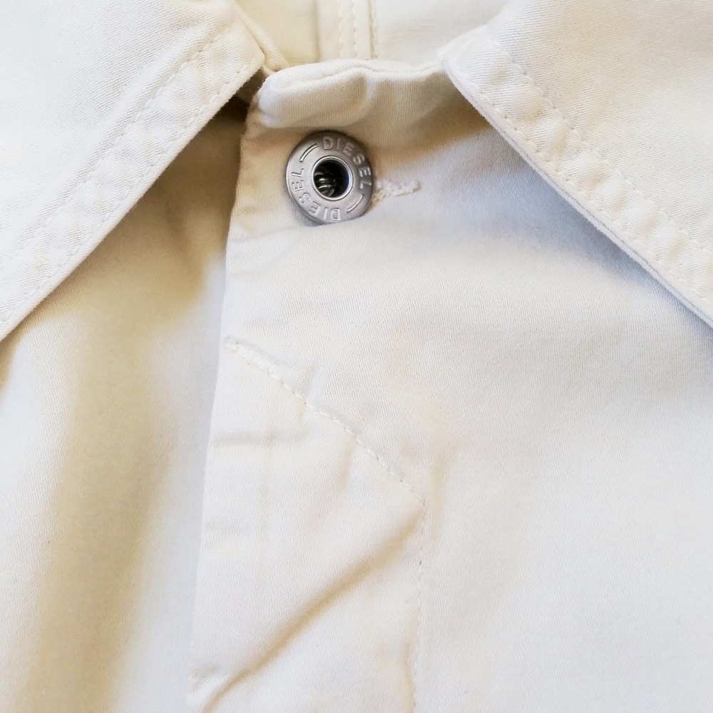 Diesel Cream Utility Jacket Chore Coat Distressed - Picture 7 of 8